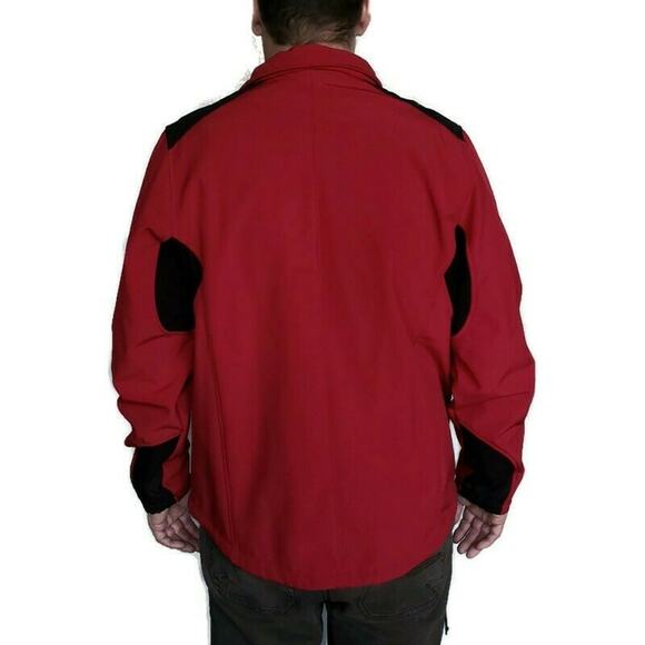 BLACK DIAMOND fleece lined full zip mock neck soft shell jacket red black Sz XL - Picture 3 of 9